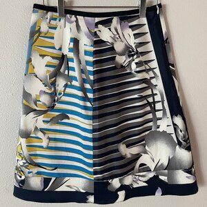 Elie Tahari‎  A Line Floral Skirt Size Small-6